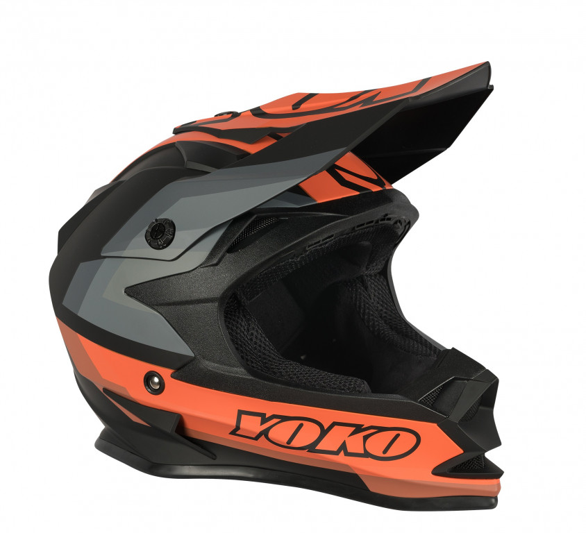 MX helmet YOKO SCRAMBLE matte black / orange , S dydžio