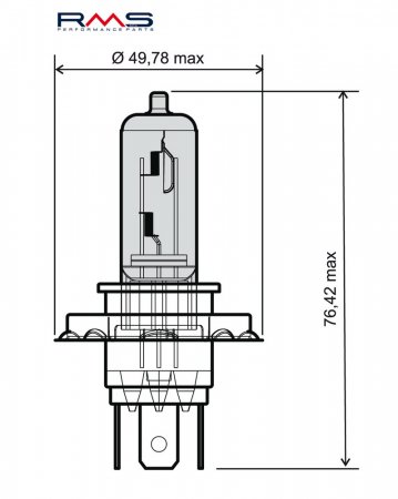 Lemputė RMS 246510061 12V 35/35W, H4 , baltos spalvos