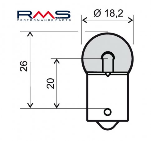 Lemputė RMS 246510211 12V 10W, BA15S , oranžinės spalvos