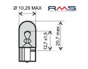 Lemputė RMS 246510280 12V 5W, W2.1X9.5D , oranžinės spalvos