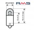 Lemputė RMS 246510411 12V 4W, BA9S , baltos spalvos