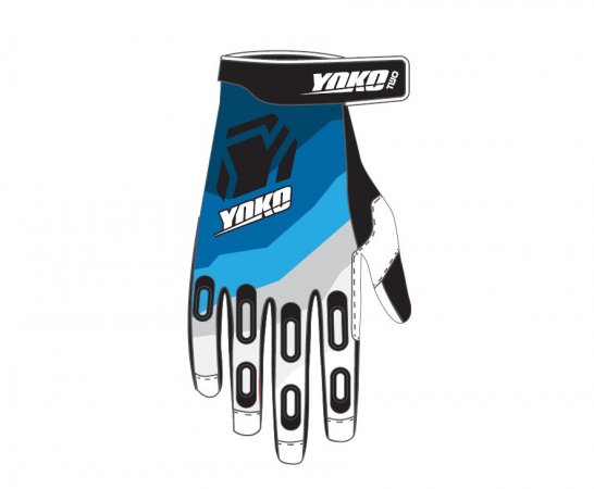 MX gloves YOKO TWO black/white/blue L (9) skirtas HONDA NX 650 Dominator