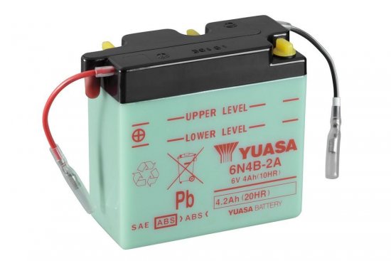 Conventional 6V battery NO ACID YUASA 6N4B-2A