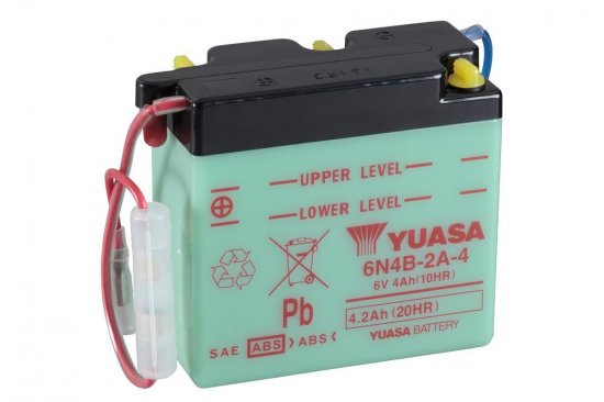 Conventional 6V battery NO ACID YUASA 6N4B-2A-4