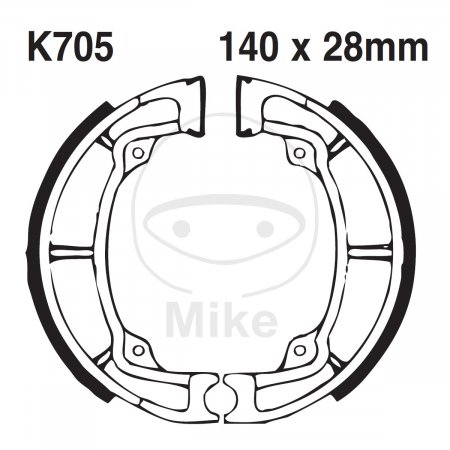 Būgninių stabdžių trinkelės EBC K705G grooved includings springs