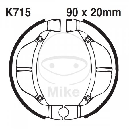 Būgninių stabdžių trinkelės EBC K715G grooved includings springs