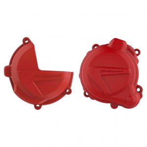 Clutch and ignition cover protector kit POLISPORT , raudonos spalvos