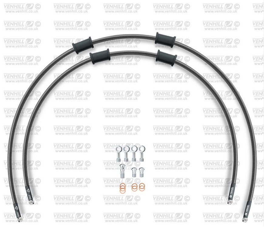 CROSSOVER Front brake hose kit Venhill SUZ-6020F-CB POWERHOSEPLUS (2 žarnelės rinkinyje) Carbon hoses, chromed fittings