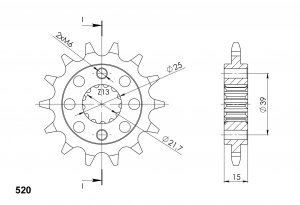 Priekinė žvaigždė SUPERSPROX CST-1042:14 14T, 520