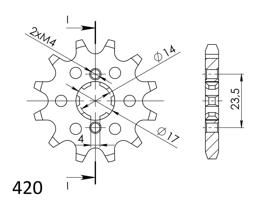 Priekinė žvaigždė SUPERSPROX CST-1128:11 11T, 420