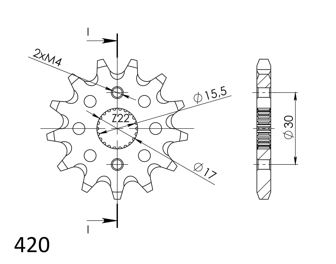 Priekinė žvaigždė SUPERSPROX CST-1256:13 13T, 420