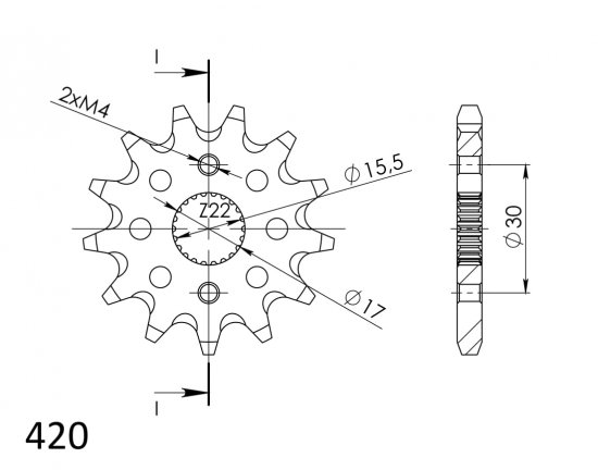 Priekinė žvaigždė SUPERSPROX CST-1256:13 13T, 420