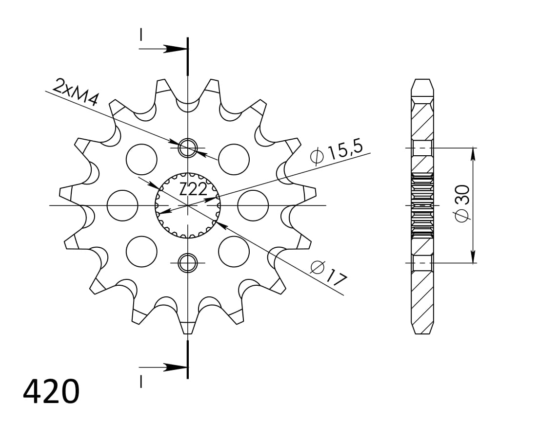 Priekinė žvaigždė SUPERSPROX CST-1256:14 14T, 420