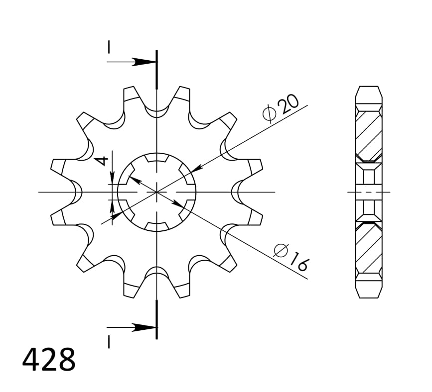 Priekinė žvaigždė SUPERSPROX CST-1263:11 11T, 428