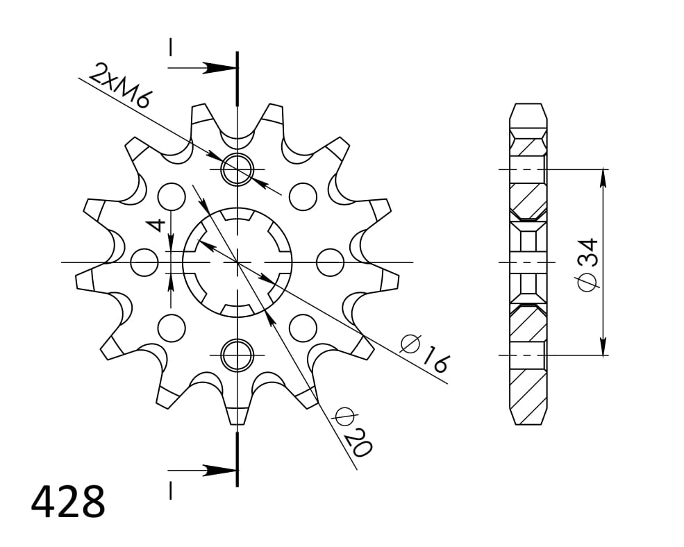 Priekinė žvaigždė SUPERSPROX CST-1263:13 13T, 428