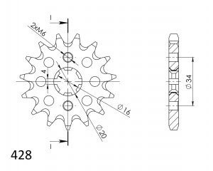 Priekinė žvaigždė SUPERSPROX CST-1263:17 17T, 428