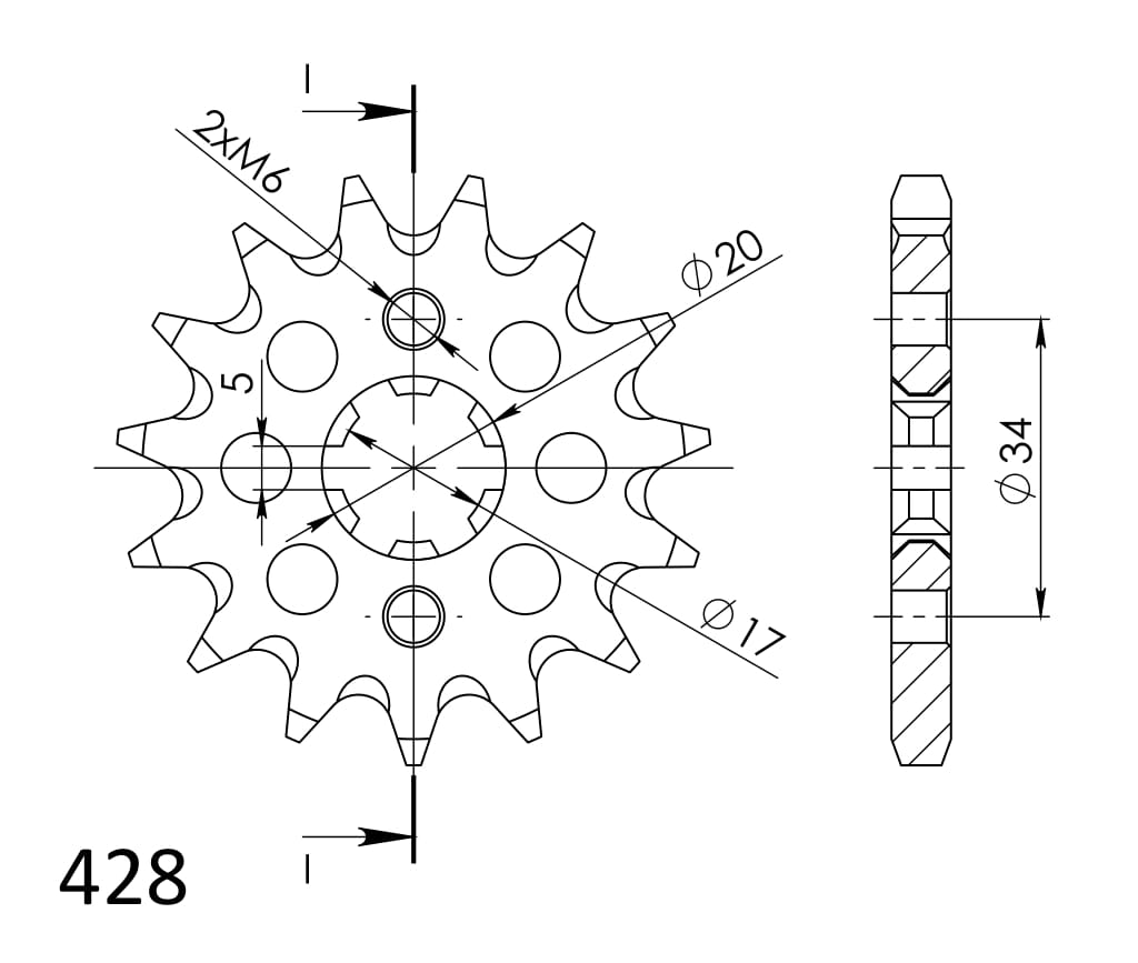 Priekinė žvaigždė SUPERSPROX CST-1264:15 15T, 428