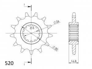 Priekinė žvaigždė SUPERSPROX CST-1269:13 13T, 520