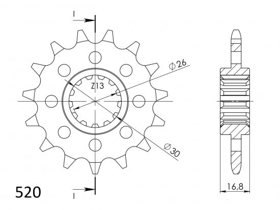 Priekinė žvaigždė SUPERSPROX CST-1269:15 15T, 520