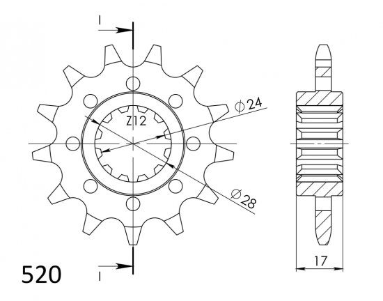 Priekinė žvaigždė SUPERSPROX CST-1295:13 13T, 520