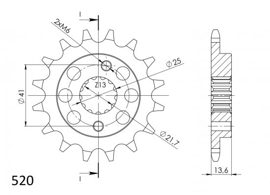 Priekinė žvaigždė SUPERSPROX CST-1307:15 15T, 520