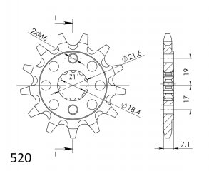 Priekinė žvaigždė SUPERSPROX CST-1321:12 12T, 520