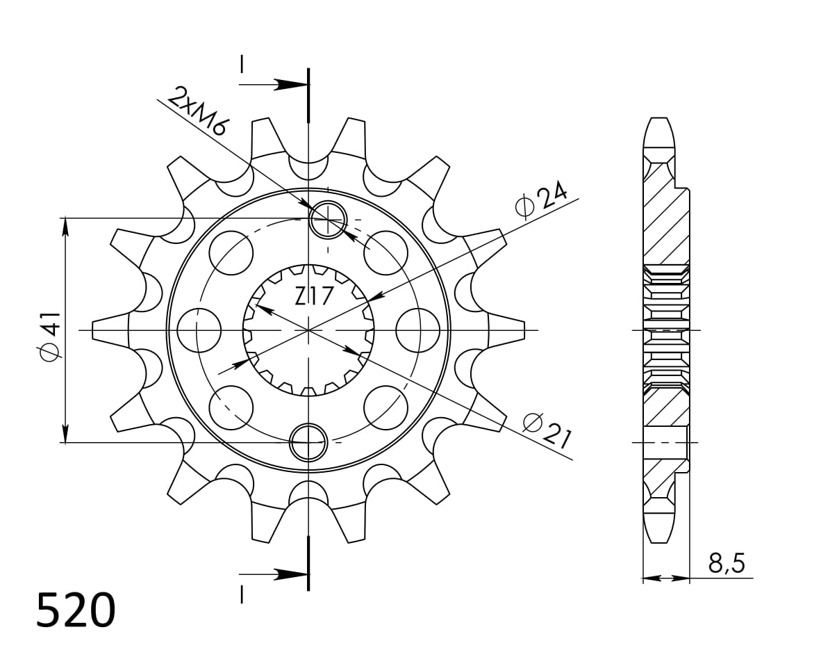 Priekinė žvaigždė SUPERSPROX CST-1322:13 13T, 520