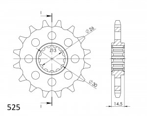 Priekinė žvaigždė SUPERSPROX CST-1332:14 14T, 525