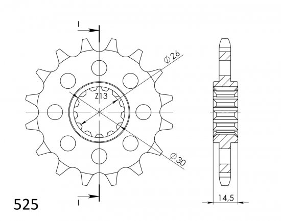 Priekinė žvaigždė SUPERSPROX CST-1332:15 15T, 525