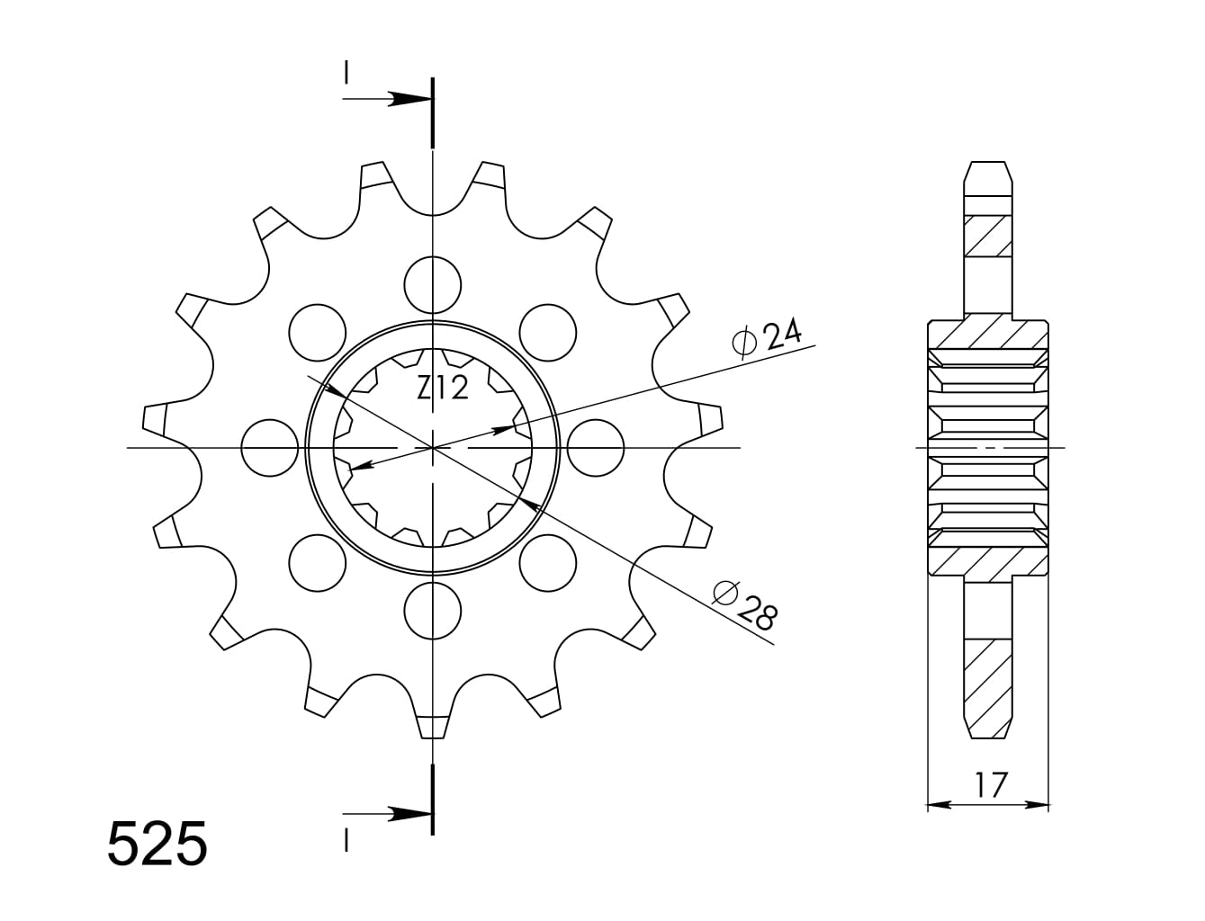 Priekinė žvaigždė SUPERSPROX CST-1371:15 15T, 525