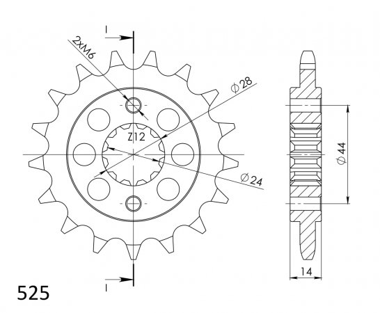 Priekinė žvaigždė SUPERSPROX CST-1372:17 17T, 525