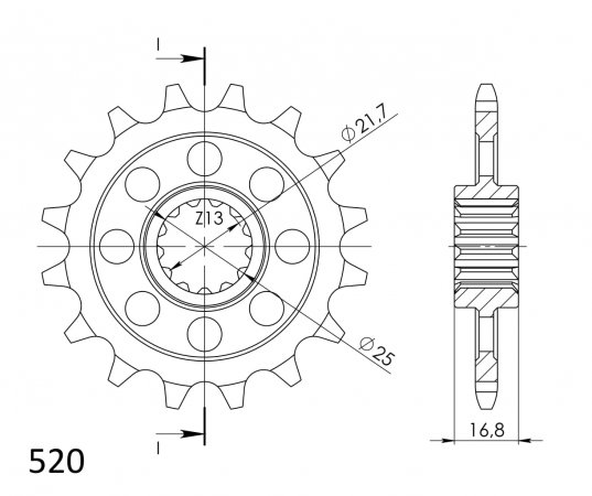 Priekinė žvaigždė SUPERSPROX CST-1373:17 17T, 520