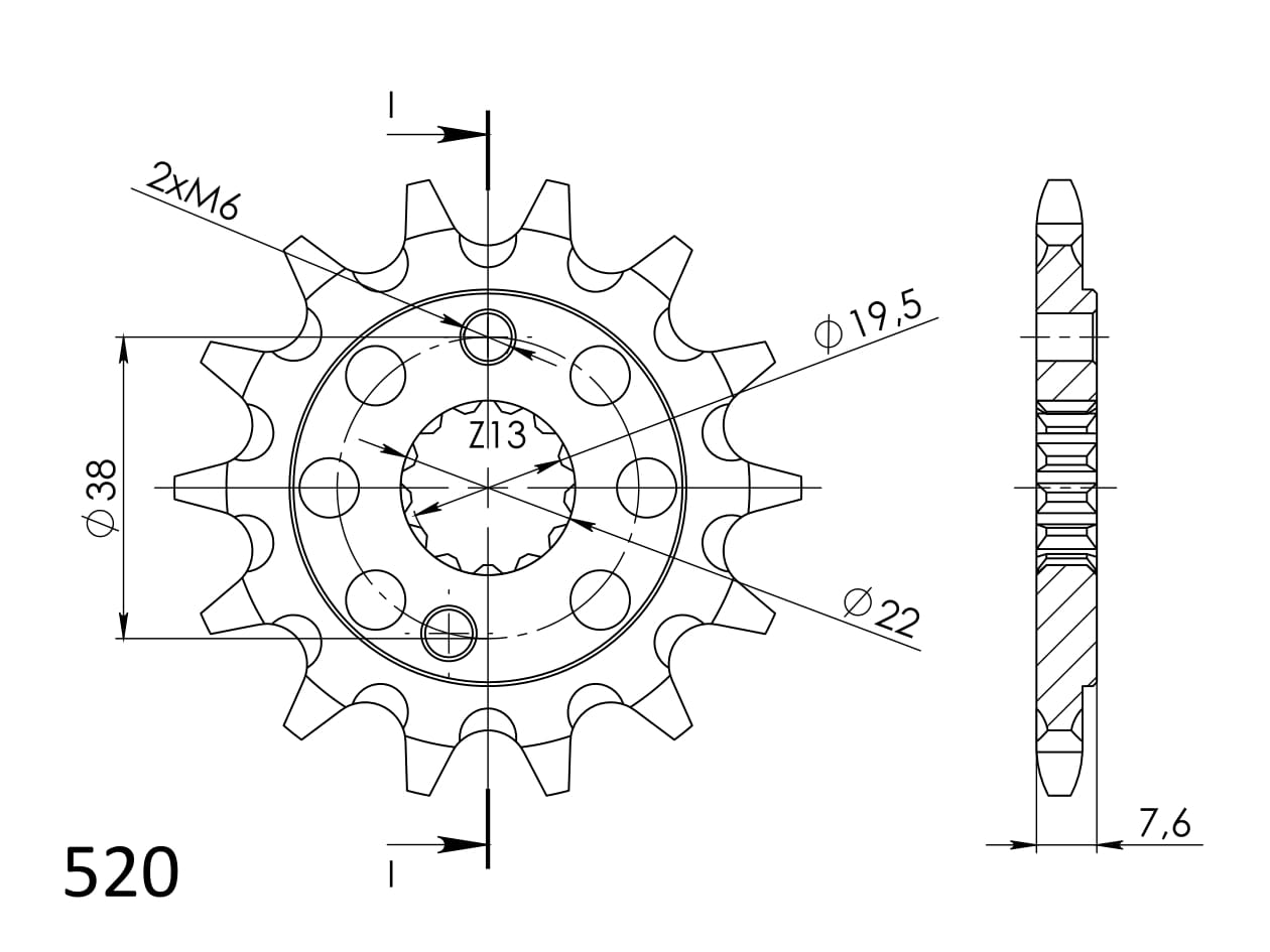 Priekinė žvaigždė SUPERSPROX CST-1401:13 13T, 520