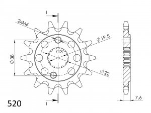 Priekinė žvaigždė SUPERSPROX CST-1401:14 14T, 520