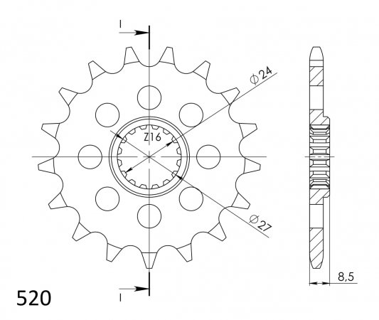 Priekinė žvaigždė SUPERSPROX CST-1423:15 15T, 520