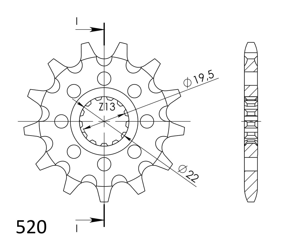 Priekinė žvaigždė SUPERSPROX CST-1439:13 13T, 520