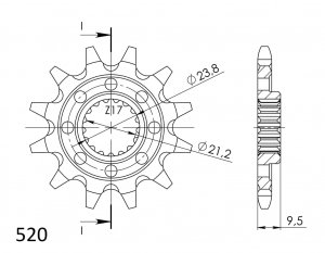 Priekinė žvaigždė SUPERSPROX CST-1441:12 12T, 520