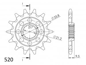 Priekinė žvaigždė SUPERSPROX CST-1441:14 14T, 520