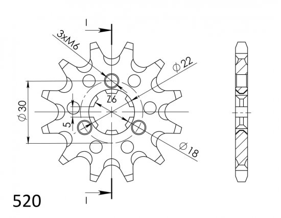 Priekinė žvaigždė SUPERSPROX CST-1445:11 11T, 520