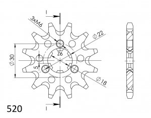 Priekinė žvaigždė SUPERSPROX CST-1445:11 11T, 520