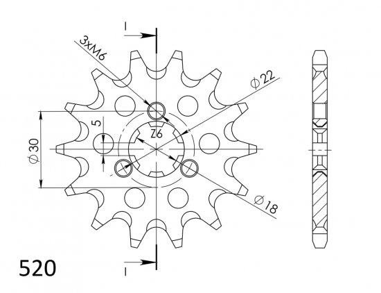 Priekinė žvaigždė SUPERSPROX CST-1445:13 13T, 520