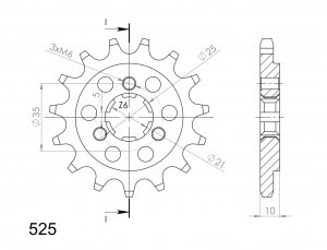 Priekinė žvaigždė SUPERSPROX CST-1448:15 15T, 525