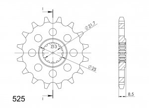 Priekinė žvaigždė SUPERSPROX CST-1537:16 16T, 525