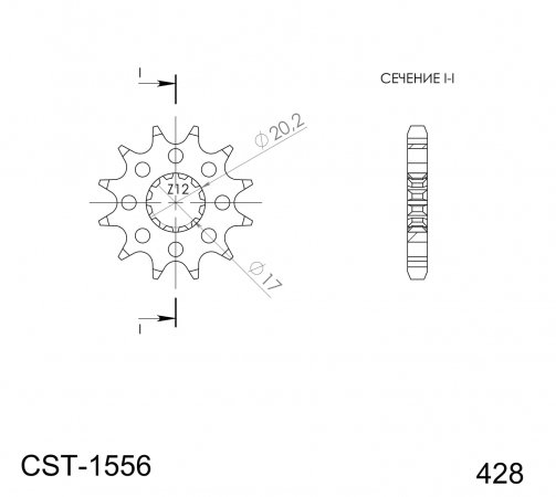 Priekinė žvaigždė SUPERSPROX CST-1556:13 13T, 428