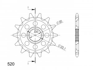 Priekinė žvaigždė SUPERSPROX CST-1590:14 14T, 520