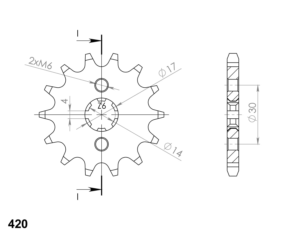 Priekinė žvaigždė SUPERSPROX CST-249:14 14T, 420