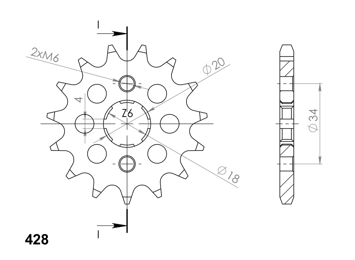 Priekinė žvaigždė SUPERSPROX CST-259:13 13T, 428