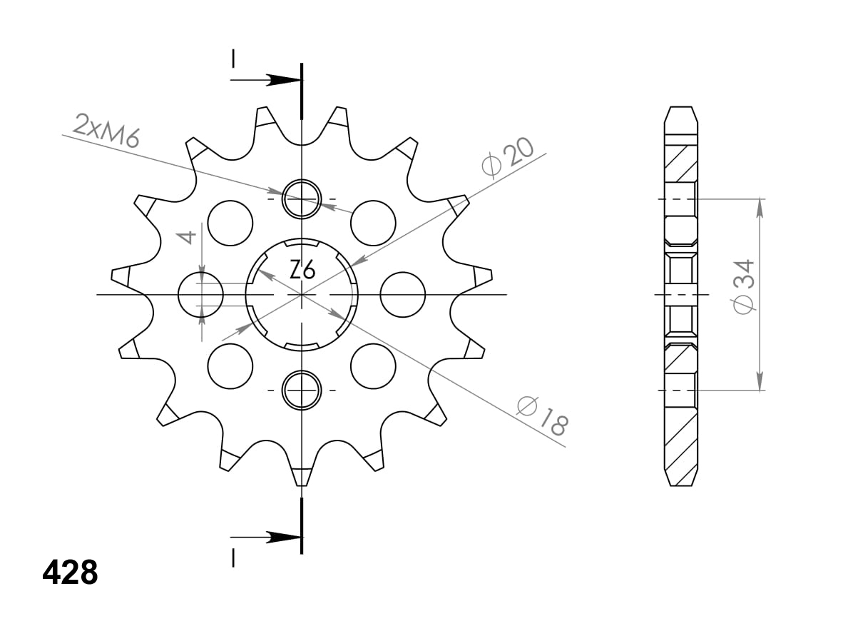 Priekinė žvaigždė SUPERSPROX CST-259:16 16T, 428