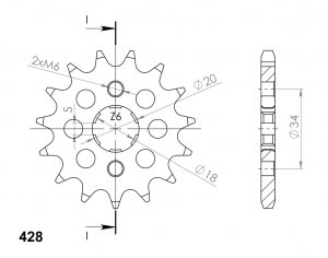 Priekinė žvaigždė SUPERSPROX CST-264:13 13T, 428