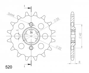 Priekinė žvaigždė SUPERSPROX CST-281:13 13T, 520